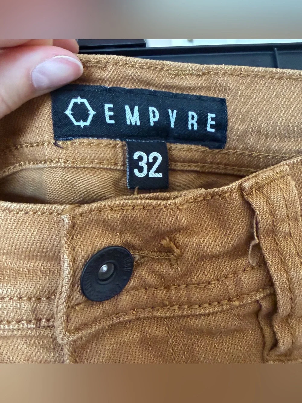 men’s 32 Empyre Skeletor cotton denim khaki jeans skater western normcore